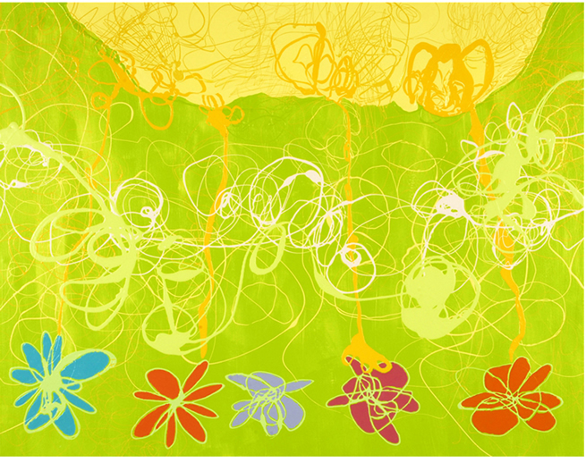 wild-copy1(crop) “Wild” (from the iPop series) 2008-09 Enamel paint on canvas 42×52" Serena Bocchino