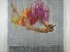 "Laying with iPhone," Hand Woven Warp Painted Tapestry, by Melissa English Campbell
