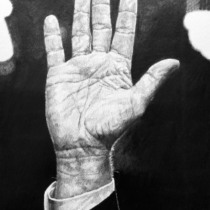 "Hand Cut 6," Graphite on Paper, by Houston Fryer