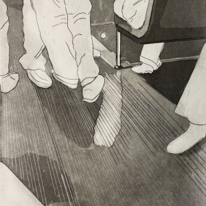 "Morning Rendezvous," Etching and Aquatint, by Andrea Kornbluth