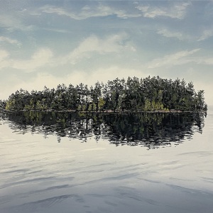 "Rum Island," Oil Paint on Hardwood Panel, by David LaPalombara