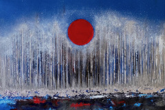 Meeta Garg, "Midnight Blood Moon," Mixed Media Painting on Canvas, 30"X20", $1,250 