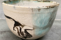 Heather Hudson, "Raku Calligraphy Bowl," Raku Clay/Ceramics, 6" round, NFS