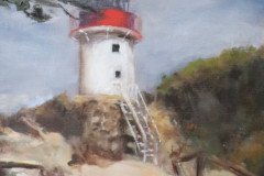 Victoria Jeffers, "Lighthouse," Oil on Canvas, 10"x13", $200 