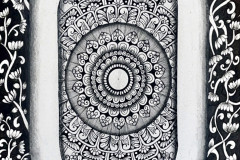 Aarti Gupta, "Oval Mandala," Black Pen on Paper, 16.7"x12.8", $300 