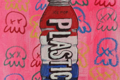 David LaMorte, "Plastic," Acrylic on Canvas Board, 9"x12", $150 