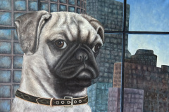 Martine Marie White, "Pug in the City," Oil on Canvas, 16"x20", $1,500 - SALLY BUSH MEMORIAL AWARD BEST OF SHOW