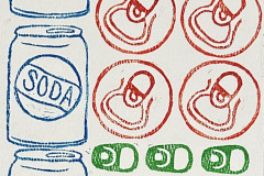 Emma Grau, "'Pop' Art Ink," Rubber Stamp Block, 9"x6", NFS