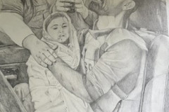 Mimi Petric, "From the River to the Sea," Graphite on Paper, 23"x22", $300 - HONORABLE MENTION 