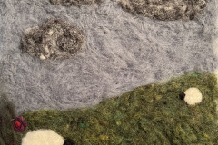 Elizabeth Pollock, "Wet Sheep," Wool and Felt, 8"x8", NFS