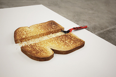 Ling-lin Ku, Daydreaming, Digital Print, Wood, Paint, Bread Crumbs, Razor