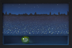 Judith Lieberman, Firefly Field, Wood, Acrylic, Archival Digital Inkjet Print, Found Object