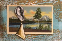Listen, Monoprint and Collage, by Sandy Lombardo