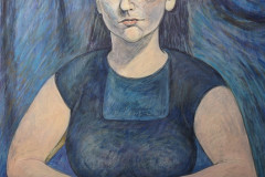 Painting of Model, Egg Tempera, by Thomas Martin