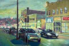 Night Falling on Millburn Ave, Oil on Canvas, by Manuel Monge