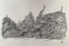 Apocalypse, Black Ink on Bristol Paper, by Jeffrey Schwartz