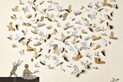 Butterflies in January, Paper and Glue (Book Pages and Spines), by Laura Shabazz