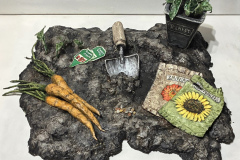 Elizabeth Caputo, Gardening, Paper Bags, Newspaper, Cardboard, Acrylic Paint