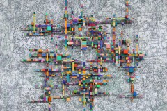 Andrew Chalfen, The Structure of Smoke, 3D Mixed Media (Acrylic, Wood, Ink Transfer) on Wood Panel - SECOND PRIZE & SOLO EXHIBITION AWARD