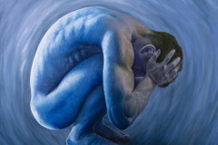 Siavash Golkar, Textures of Blue, Oil on Canvas