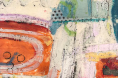 Sandra Koberlein, Understory II, Encaustic, Oil, Collage on Birch Panel