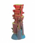 "Structure," Colored Porcelain, Glaze, Slip Cast, Modular Mold Construction by Kyle Johns