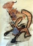 "Untitled #3," Charcoal, Ink, Gesso & Acrylic on Paper, by Debra Samdperil