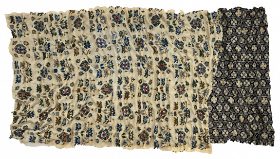 Fields,  Antique Found Textile, Hand-Pleated, Pieced, by Gabriella D’Italia