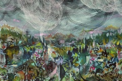 "Yuj," Watercolor on  Paper, Mounted on Panel, by Hema Bharadwaj