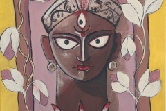 "Devi," Acrylic on Canvas, by Seema Bhattacharjee