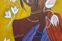"Uma," Acrylic on Canvas, by Seema Bhattacharjee