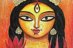 "Shakti (The Power)," Oil Pastels on Handmade Paper, by Swagata Chowdhury