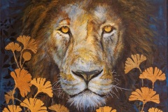 "Lion's Aura," Acrylic, by Kamalraj Sandhu