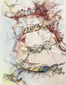 Overflow, Intaglio Print with Drawing, by Linda Mead