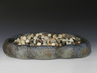 "Elemental Offering," Wood/Soda Fired Stoneware and Porcelain, by Tina Opp