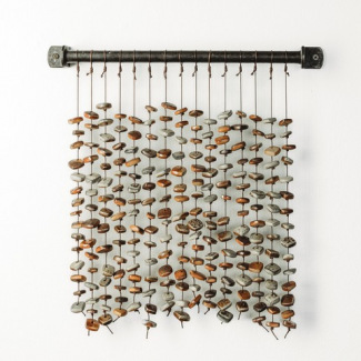 "Suspension," Wood/Soda Fired Stoneware, Mixed Media, by Tina Opp