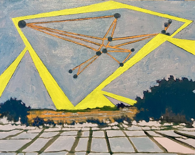 "Turn on the Television," by Wes Sherman, Oil on Board