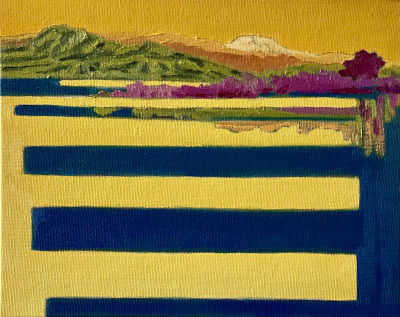 "I got my spine. I got my orange crush.," by Wes Sherman, Oil on Board